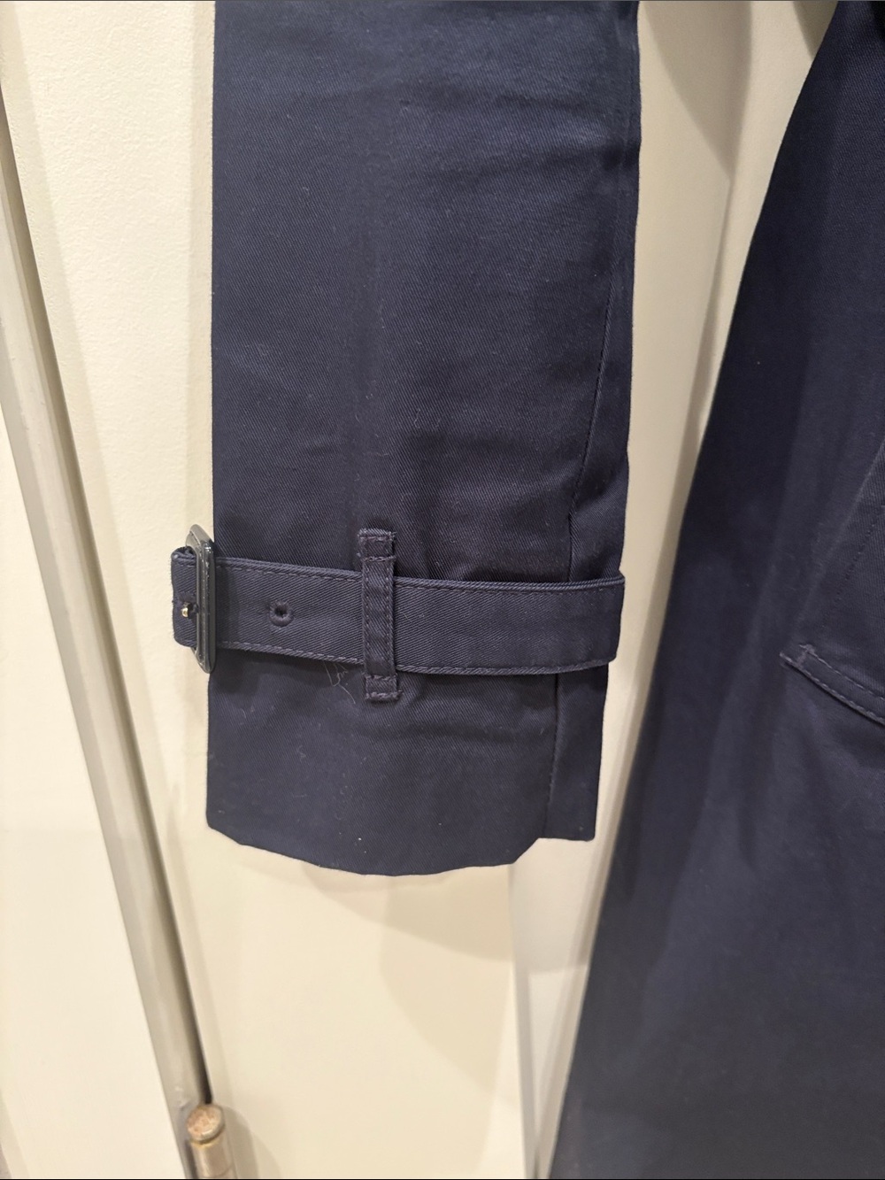 Woman’s Navy Trench Coat - Classic Double-Breasted Style - Picture 5 of 9